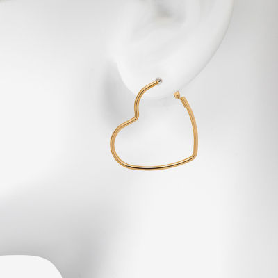 Bijoux Bar Delicates Gold Tone Heart Hoop Earrings