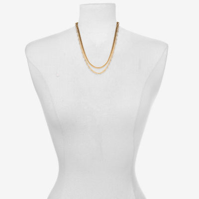 Bijoux Bar Delicates Gold Tone 19 1/2 Inch Snake Strand Necklace