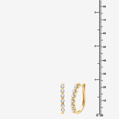 G / Si1-Si2) 1 CT. T.W. Lab Grown White Diamond 10K White Gold 14K Gold 22.8mm Hoop Earrings