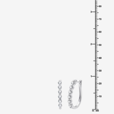 (G / Si1-Si2) 1 CT. T.W. Lab Grown White Diamond 10K White Gold 14K White Gold 22.8mm Hoop Earrings