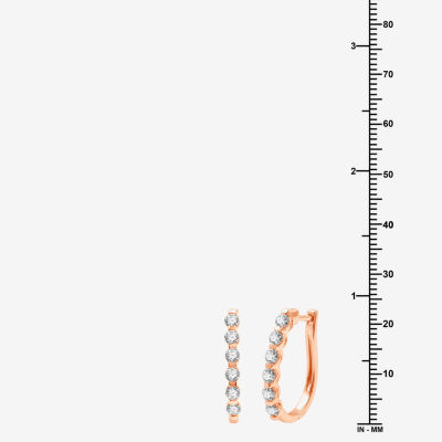 (G / Si1-Si2) 1 CT. T.W. Lab Grown White Diamond 10K White, Yellow, or Rose Gold 22.8mm Hoop Earrings