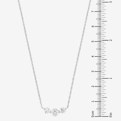 (Si1-Si2/ H-I) Womens 1 CT. T.W. Lab Grown White Diamond 10K White Gold Round Pendant Necklace