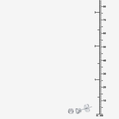 3/4 CT. T.W. Natural White Diamond 14K White Gold 4.5mm Round Stud Earrings