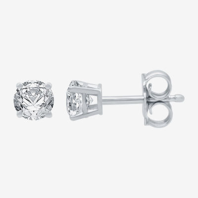 3/4 CT. T.W. Natural White Diamond 14K White Gold 4.5mm Round Stud Earrings