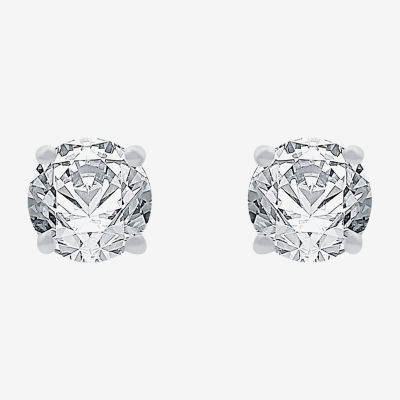 3/4 CT. T.W. Natural White Diamond 14K Gold 14K White Gold 4.5mm Round Stud Earrings