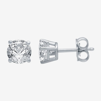 Classic Collection 3/4 CT. T.W. Natural White Diamond 10K White Gold 4.5mm Round Stud Earrings