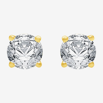 Classic Collection 3/4 CT. T.W. Natural White Diamond 10K White Gold 4.5mm Round Stud Earrings