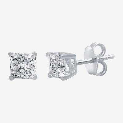 Deluxe Collection 1 CT. T.W. Natural White Diamond 14K White Gold 5.2mm Stud Earrings