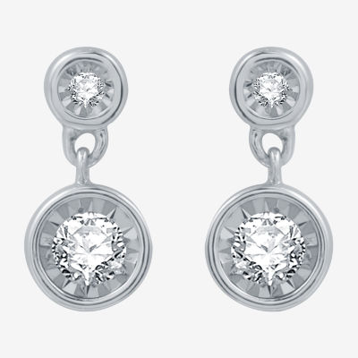 Ever Star (G / SI1-SI2) 1/8 CT.T.W. Lab-Grown Diamond Sterling SIlver 10.2mm Round Stud Earrings