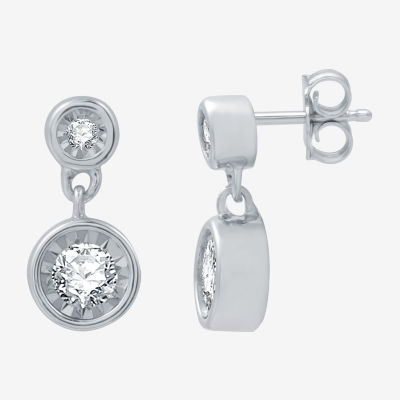 Ever Star (G / SI1-SI2) 1/8 CT.T.W. Lab-Grown Diamond Sterling SIlver 10.2mm Round Stud Earrings