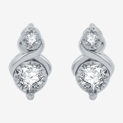 Ever Star (G / SI1-SI2) 1/8 CT.T.W. Lab-Grown Diamond Sterling SIlver 8.4mm Stud Earrings