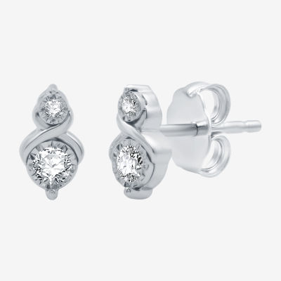 Ever Star (G / SI1-SI2) 1/8 CT.T.W. Lab-Grown Diamond Sterling SIlver 8.4mm Stud Earrings