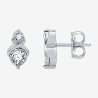 Ever Star (G / SI1-SI2) 1/8 CT.T.W. Lab-Grown Diamond Sterling SIlver 8.4mm Stud Earrings