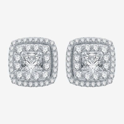 Ever Star (H-I / I1) 1 1/2 CT. T.W. Lab Grown White Diamond 10K White Gold 10.9mm Stud Earrings