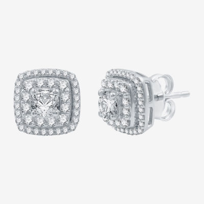 Ever Star (H-I / I1) 1 1/2 CT. T.W. Lab Grown White Diamond 10K White Gold 10.9mm Stud Earrings