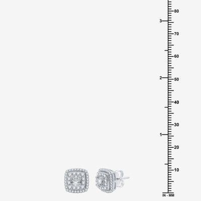 Ever Star (H-I / I1) 1 1/2 CT. T.W. Lab Grown White Diamond 10K White Gold 10.9mm Cushion Stud Earrings