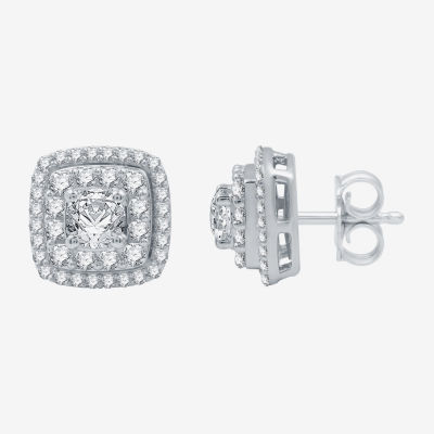 Ever Star (H-I / I1) 1 1/2 CT. T.W. Lab Grown White Diamond 10K White Gold 10.9mm Cushion Stud Earrings