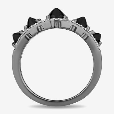 Enchanted Disney Fine Jewelry Villains 1/5 CT. T.W. Genuine Black Onyx Sterling Silver Round Maleficent Band