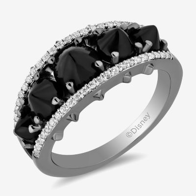 Enchanted Disney Fine Jewelry Villains 1/5 CT. T.W. Genuine Black Onyx Sterling Silver Round Maleficent Band