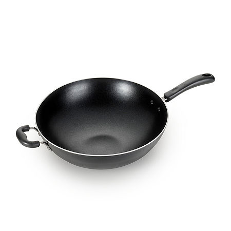 T-Fal Essentials 14 Aluminum Non-Stick Wok, One Size, Black