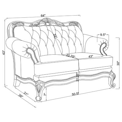 Victoria Roll-Arm Loveseat