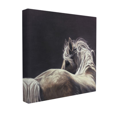 Stupell Industries Windblown Horse Mane Portrait Canvas Art