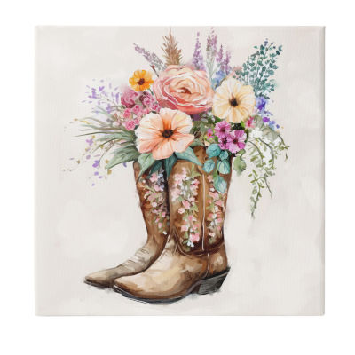 Stupell Industries Country Cowboy Boots Bouquet Canvas Art