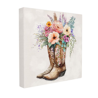 Stupell Industries Country Cowboy Boots Bouquet Canvas Art