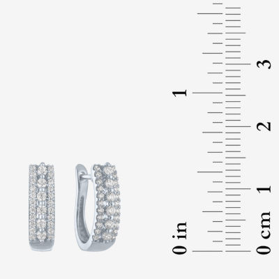 I1-I2/G-H) 1/ CT. T.W. Lab Grown White Diamond 10K White Gold Hoop Earrings