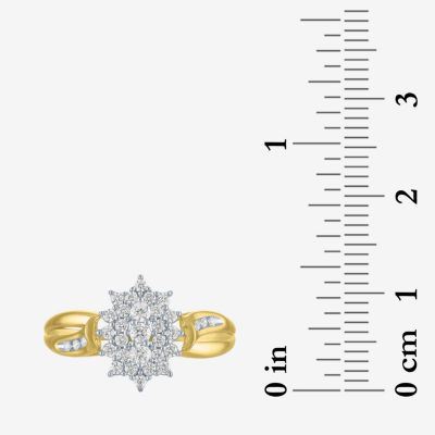 (I1-I2/G-H) Womens 1/3 CT. T.W. Lab Grown White Diamond 10K Gold Marquise Cocktail Ring