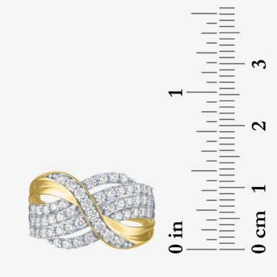 (I1-I2/ G-H) 1 CT. T.W. Lab Grown White Diamond 10K Gold Cluster Band