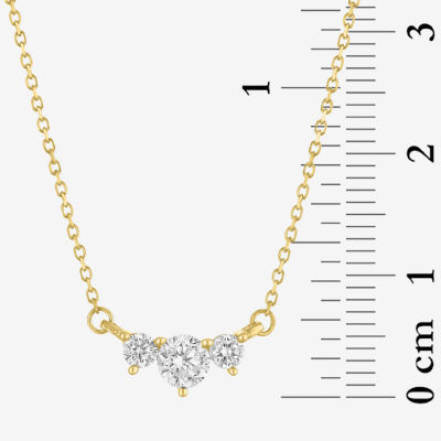 (Si2-I1/G-H) Womens 1/3 CT. T.W. Lab Grown White Diamond 10K Gold Round Pendant Necklace