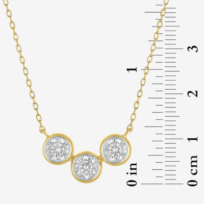 (G-H / Si2-I1) Womens 1 CT. T.W. Lab Grown White Diamond 10K Gold Round Pendant Necklace