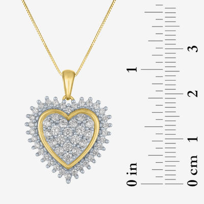 G-H / Si2-I1) Womens 1/ CT. T.W. Lab Grown White Diamond 10K White Gold Heart Pendant Necklace