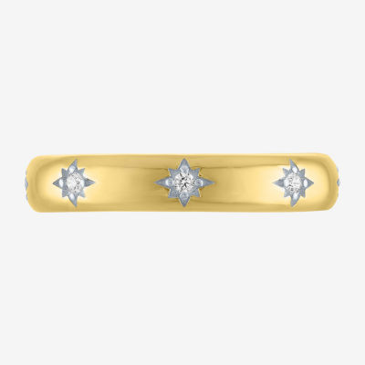 (G-H / I1-I2) 1/10 CT. T.W. Lab Grown White Diamond 10K Gold Star Band