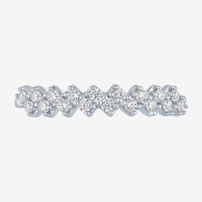(G-H / I1-I2) Womens 1/4 CT. T.W. Lab Grown White Diamond 10K White Gold Band