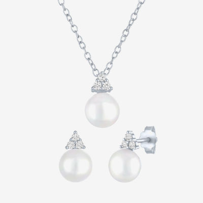 Yes, Please! White Cultured Freshwater Pearl Sterling Silver 2-pc. Jewelry Set