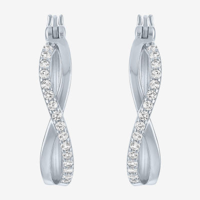 Yes, Please! Lab Created White Sapphire Hoop Earrings