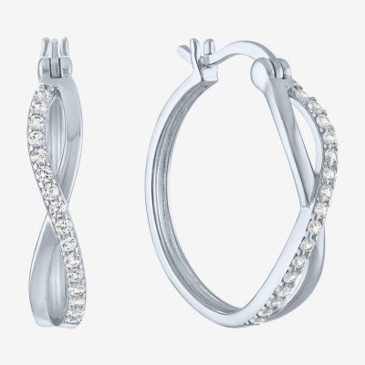 Yes, Please! Lab Created White Sapphire Hoop Earrings