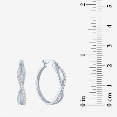 Yes, Please! Lab Created White Sapphire Hoop Earrings