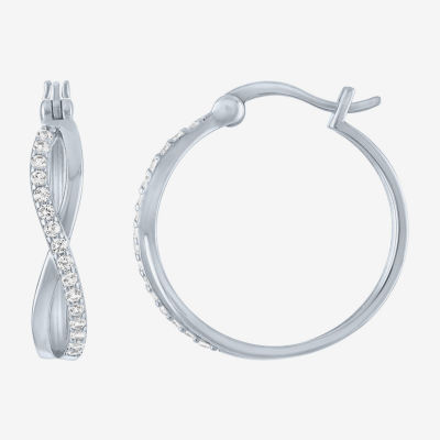 Yes, Please! Lab Created White Sapphire Hoop Earrings