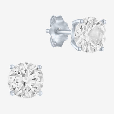 Yes, Please! Lab Created White Sapphire Sterling Silver 2 Pair Earring Set