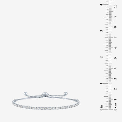 Yes, Please! Womens Lab Created White Sapphire Sterling Silver Bolo Bracelet