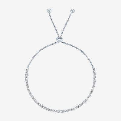 Yes, Please! Lab Created White Sapphire Sterling Silver Bolo Bracelet