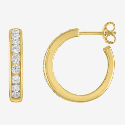 Yes, Please! C-Hoop Lab Created White Sapphire 14K Gold Over Silver 20mm Hoop Earrings