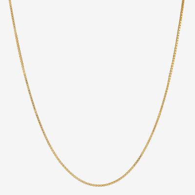 Made in Italy 24K Gold Over Silver Inch Solid Box Chain Necklace
