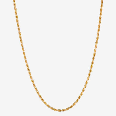 Made in Italy 24K Gold Over Silver Inch Solid Rope Chain Necklace