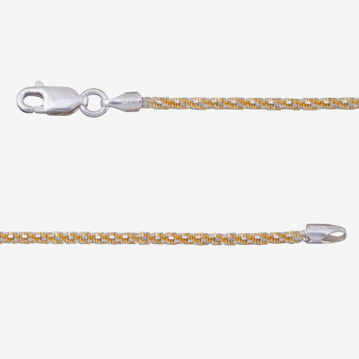 Made in Italy 24K Gold Over Silver Inch Solid Link Chain Necklace