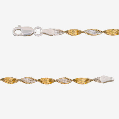Made in Italy 24K Gold Over Silver Inch Solid Link Chain Necklace