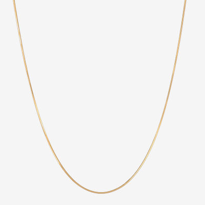 Made in Italy 24K Gold Over Silver Inch Solid Snake Chain Necklace